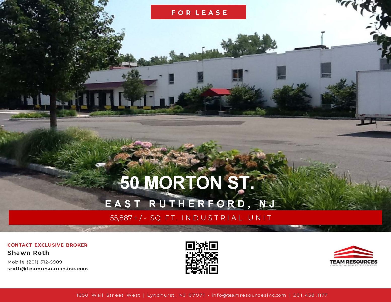 FOR LEASE 55,887 +/ SQ. FT. AT 50 MORTON STREET IN EAST RUTHERFORD